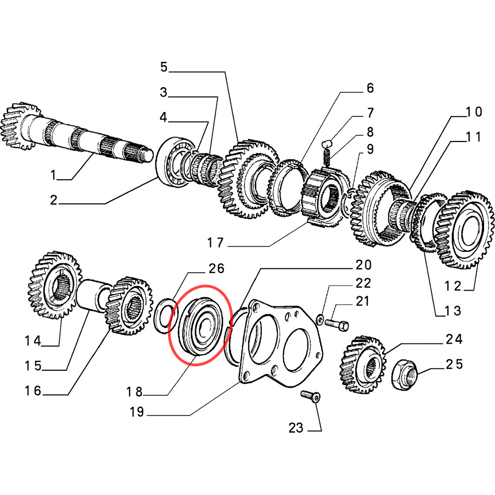 Secondary Shaft Rear Gearbox Bearing