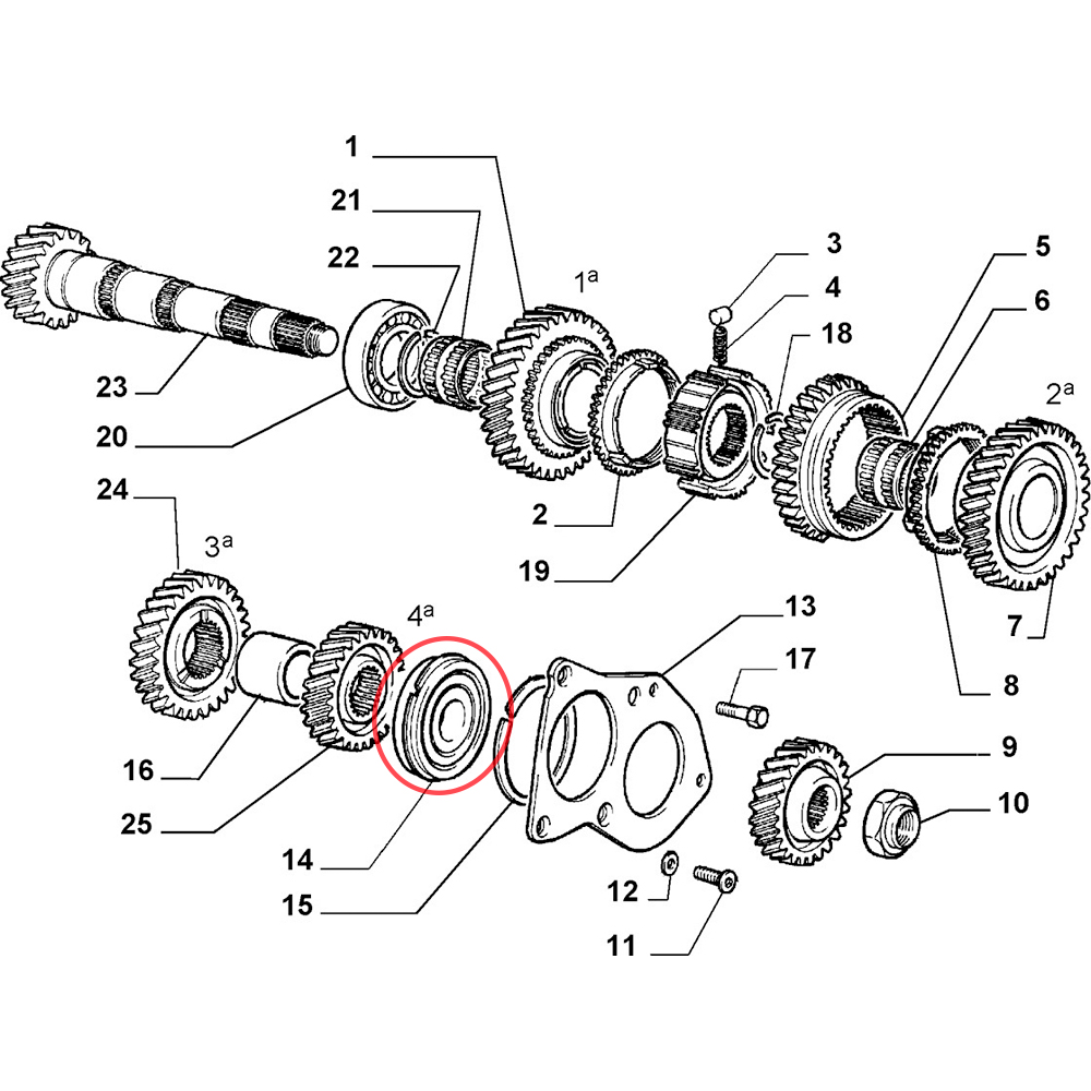 Gearbox End Bearing 8v